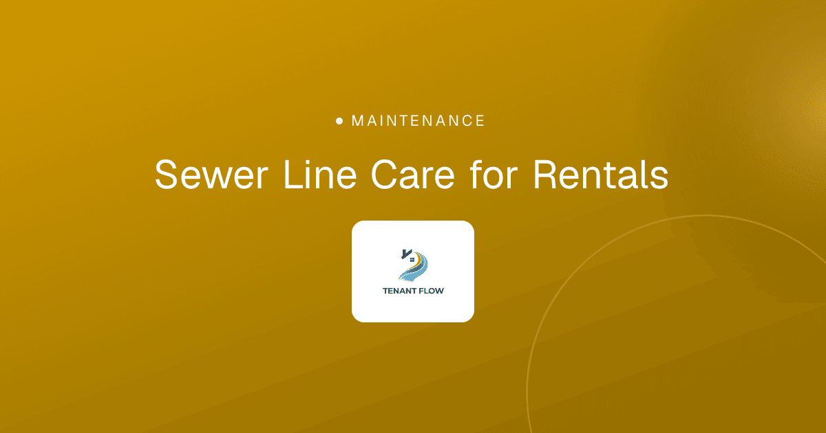 Sewer Line Care for Rentals